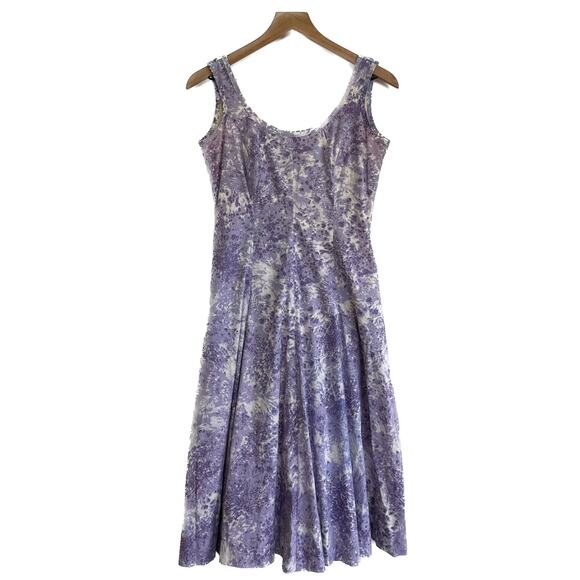 Talbots Lavender Purple Print Sleeveless Fit & Flare Midi Sundress Size 2P - Picture 7 of 7